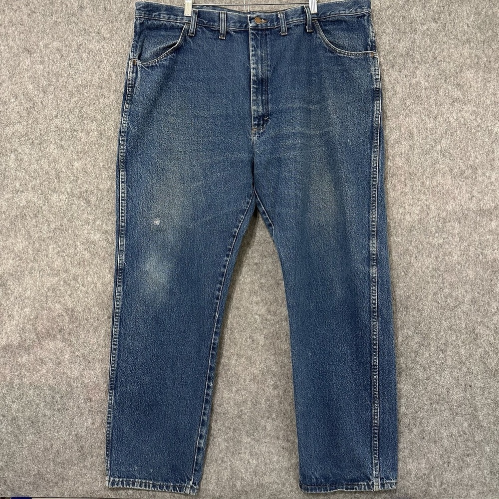 Rustler Men's Blue Jeans Size 44x32 Relaxed Fit 100% Cotton Denim